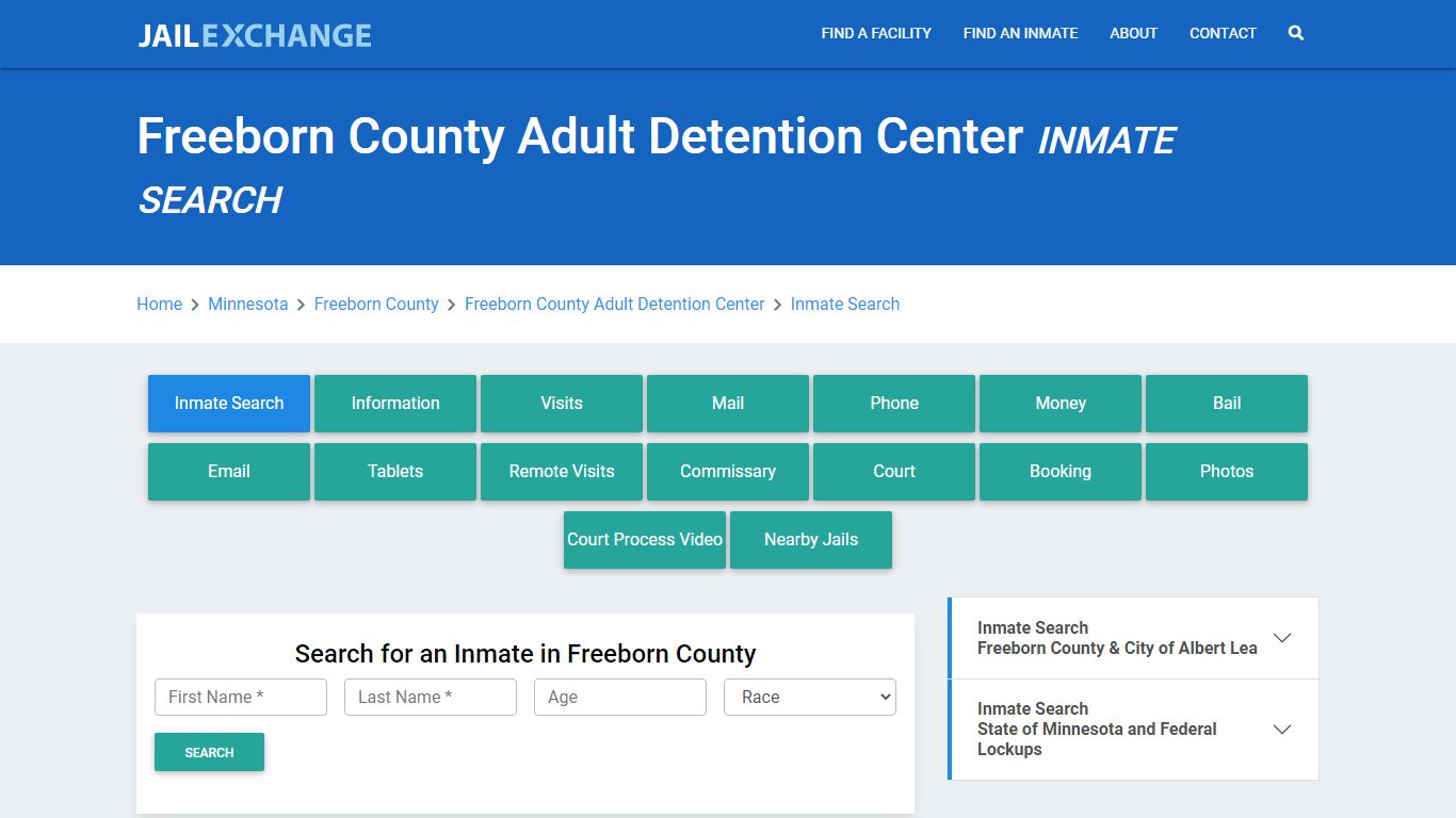 Freeborn County Adult Detention Center Inmate Search - Jail Exchange