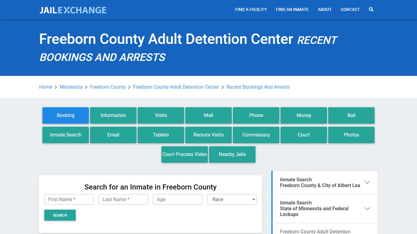 Freeborn County Adult Detention Center Recent Bookings And Arrests